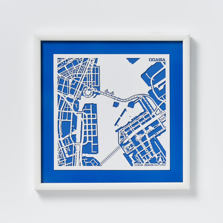地図切り絵額絵/お台場　25角サイズ