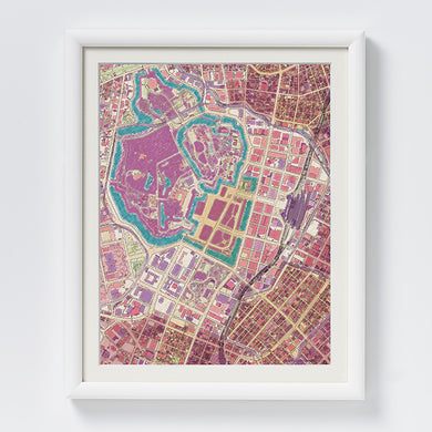 地図ぬり絵額絵/東京　八ツ切/キャビネサイズ