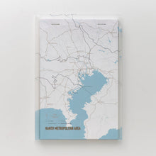 画像をギャラリービューアに読み込む, 街まち Metropolitan series メモパッド＆ホルダーセット白/関東大都市圏（道路網）
