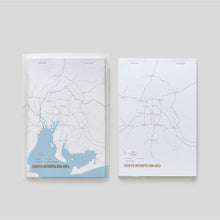画像をギャラリービューアに読み込む, 街まち Metropolitan series メモパッド＆ホルダーセット白/中京大都市圏（道路網）
