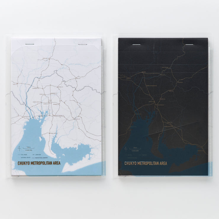 街まち Metropolitan series メモパッド白/中京大都市圏（道路網）