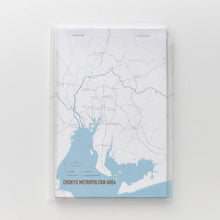 画像をギャラリービューアに読み込む, 街まち Metropolitan series メモパッド＆ホルダーセット白/中京大都市圏（道路網）
