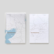画像をギャラリービューアに読み込む, 街まち Metropolitan series メモパッド＆ホルダーセット白/近畿大都市圏（道路網）
