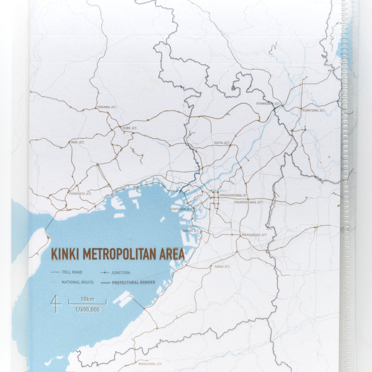 街まち Metropolitan series メモパッド＆ホルダーセット白/近畿大都市圏（道路網）