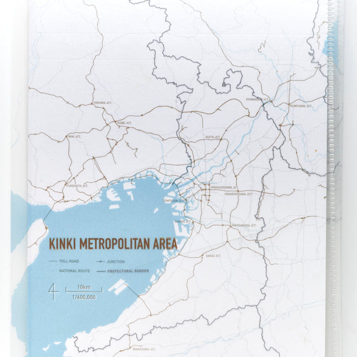 街まち Metropolitan series メモパッド＆ホルダーセット白/近畿大都市圏（道路網）