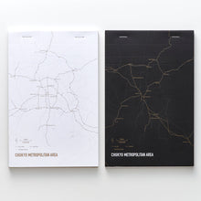 画像をギャラリービューアに読み込む, 街まち Metropolitan series メモパッド＆ホルダーセット白/中京大都市圏（道路網）
