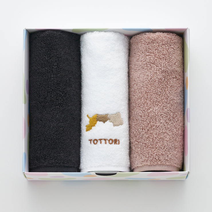 街まち 47palette タオルハンカチセット(3枚入)/31鳥取県 セピア系/ミント系