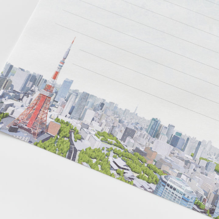 【街まち】レターセット/東京タワーと街並み